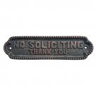 Georgian No Soliciting Brass Door Sign - Black Powder Coated
