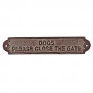 Dogs Please Close The Gate Brass Door Sign - Black Nickel