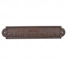 Dogs Please Close The Gate Brass Door Sign - Oil Rubbed Bronze