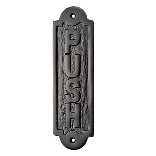 Push Brass Door Sign - Black Powder Coated