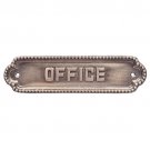 Large Office Brass Door Sign - Antique Brushed Nickel