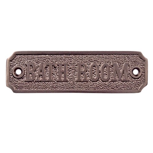 Bathroom Brass Door Sign - Antique Copper