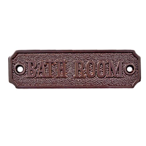 Bathroom Brass Door Sign - Dark Bronze