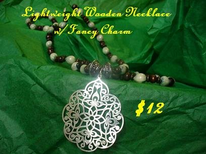 Wood Beads with Charm