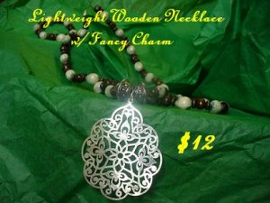 Wood Beads with Charm