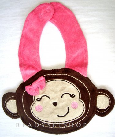 Monkey Face Girl's Bib, New, One Size