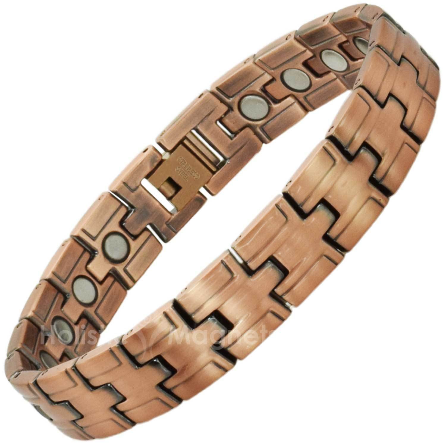 Mens Copper Clad Magnetic Bracelet-Arthritis Joint Wrist Healing ...