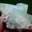 APOPHYLLITE GREEN WITH STILBITE MINERAL SPECIMEN # B-5
