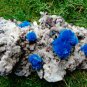 FABULOUSLY RICH HUGE CAVANSITE CRYSTALS WITH STILBITE ON MATRIX C#05