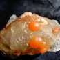 ORANGE FLUORITE CRYSTAL ON CALCITE F-16