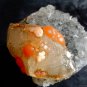 ORANGE FLUORITE CRYSTAL ON CALCITE F-16