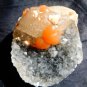 ORANGE FLUORITE CRYSTAL ON CALCITE F-16