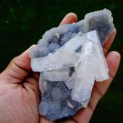 APOPHYLLITE ON AMETHYST MINERAL SPECIMEN # A-4
