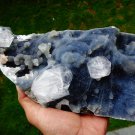 APOPHYLLITE ON BLUE CHALCEDONY MINERAL SPECIMEN #R-2