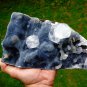 APOPHYLLITE ON BLUE CHALCEDONY MINERAL SPECIMEN #R-2