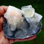 APOPHYLLITE WITH STILBITE ON CHALCEDONY MINERAL SPECIMEN # B-1
