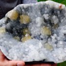 CALCITE CRYSTAL ON AMETHYST GEODE  B# -6
