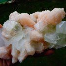 APOPHYLLITE LIGHT GREEN CRYSTAL WITH STILBITE BLADE  !! B-3