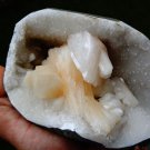 STILBITE BLADE IN AMETHYST SEMI GEODE !!! G-3