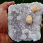 APOPHYLLITE WITH STILBITE ON AMETHYST MINERAL SPECIMEN # L-5