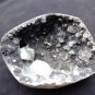 APOPHYLLITE CRYSTAL IN BLACK CHALCEDONY GEODE # G-4