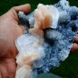 APOPHYLLITE SLIM WITH STILBITE ON CHALCEDONY MINERAL SPECIMEN # B-5