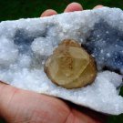 CALCITE ON AMETHYST MINERAL SPECIMEN # B-5
