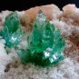 APOPHYLLITE GREEN FLOWER ON WHITE CHALCEDONY MINERAL SPECIMEN Z-1