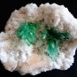 APOPHYLLITE GREEN FLOWER ON WHITE CHALCEDONY MINERAL SPECIMEN Z-1