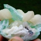 APOPHYLLITE POINTED GREEN WITH STILBITE MINERAL SPECIMEN # L-5