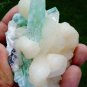 APOPHYLLITE POINTED GREEN WITH STILBITE MINERAL SPECIMEN # L-5