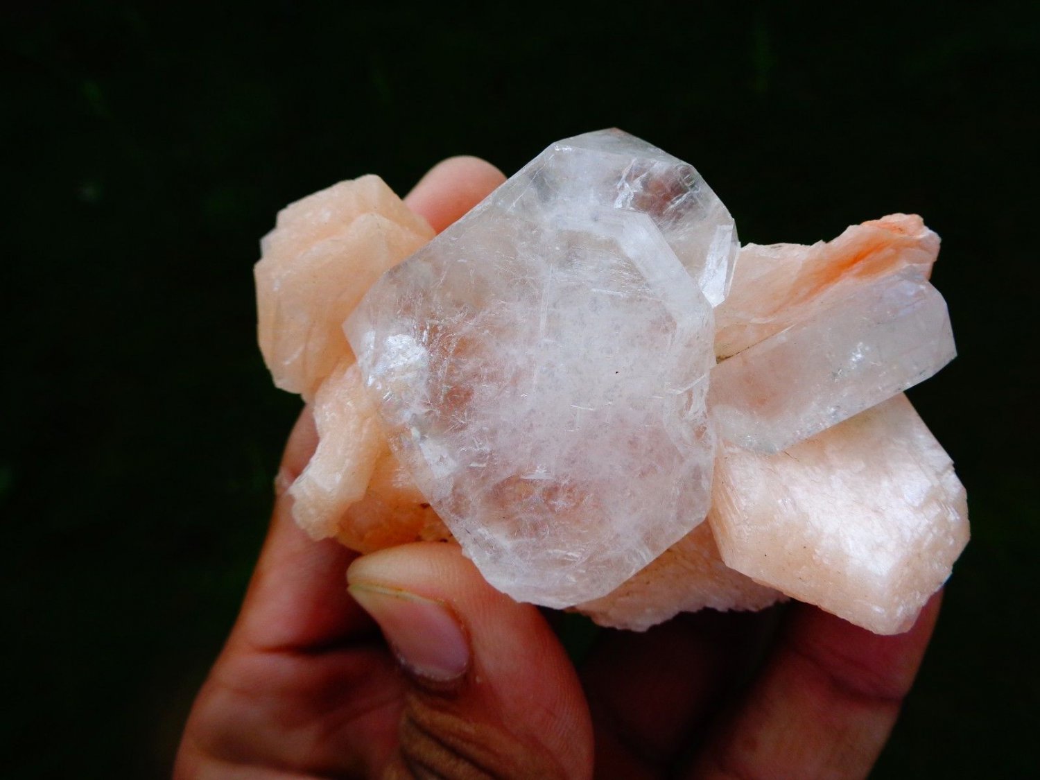APOPHYLLITE WITH STILBITE MINERAL SPECIMEN # A-4