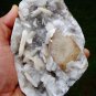 CALCITE HONEY COLOR CRYSTAL WITH STILBITE BLADE ON MATRIX !! L-5