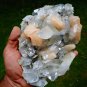 APOPHYLLITE WITH STILBITE ON CHALCEDONY MINERAL SPECIMEN #L-2