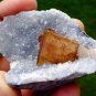 CALCITE ON AMETHYST MINERAL SPECIMEN # A-3