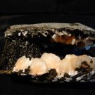 STILBITE CRYSTAL BUNCH  IN BLACK CHALCEDONY GEODE !! E-1-#28