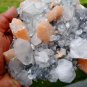 APOPHYLLITE WITH STILBITE ON CHALCEDONY MINERAL SPECIMEN !!! G-2