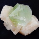 APOPHYLLITE LIGHT GREEN WITH STILBITE MINERAL SPECIMEN # G-4