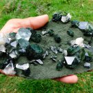 WATER CLEAR GLASSY APOPHYLLITE WITH STILBITE ON GREEN MATRIX E2-03