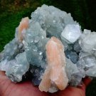 APOPHYLLITE WITH STILBITE ON CHALCEDONY MINERAL SPECIMEN #B-1