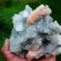 APOPHYLLITE WITH STILBITE ON CHALCEDONY MINERAL SPECIMEN #B-1