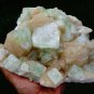 APOPHYLLITE LIGHT GREEN WITH STILBITE MINERAL SPECIMEN # B-1
