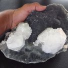 APOPHYLLITE HUGE CRYSTAL ON CHALCEDONY BLACK MATRIX  B-2