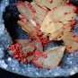 RED FLUORITE CRYSTALS WITH CALCITE LOTUS IN QUARTZ SPECIMEN FROM INDIA- F-03