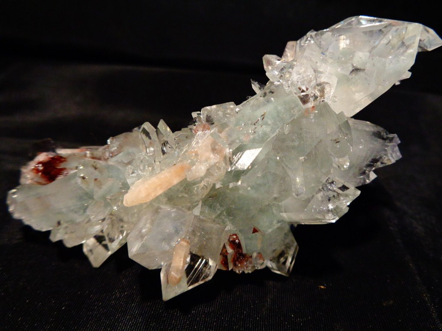 SHINY POINTED APOPHYLLITE CRYSTAL WITH STILBITE E-#3-13