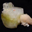 LIGHT GREEN APOPHYLLITE HUGE CRYSTAL WITH STILBITE E-#3-20