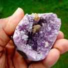 AMETHYST CALCITE IN GEODE MINERAL SPECIMEN !! A-1
