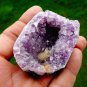 AMETHYST CALCITE IN GEODE MINERAL SPECIMEN !! A-1