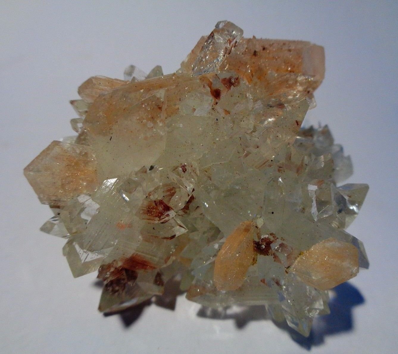 POINTED APOPHYLITE CRYSTAL BUNCH WITH STILBITE WITH HEULANDITE INCLUSION E-#3-31