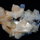 ORANGE STILBITE BUNCH WITH APOPHYLLITE CRYSTAL ON CHALCEDONY STALACTITE E-#4-04
